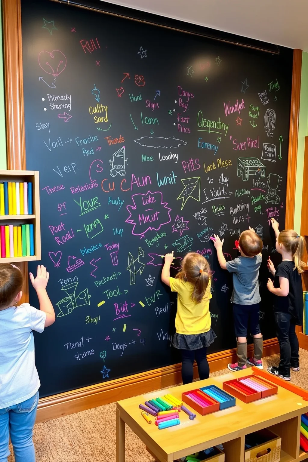 8. Interactive Chalkboard Walls