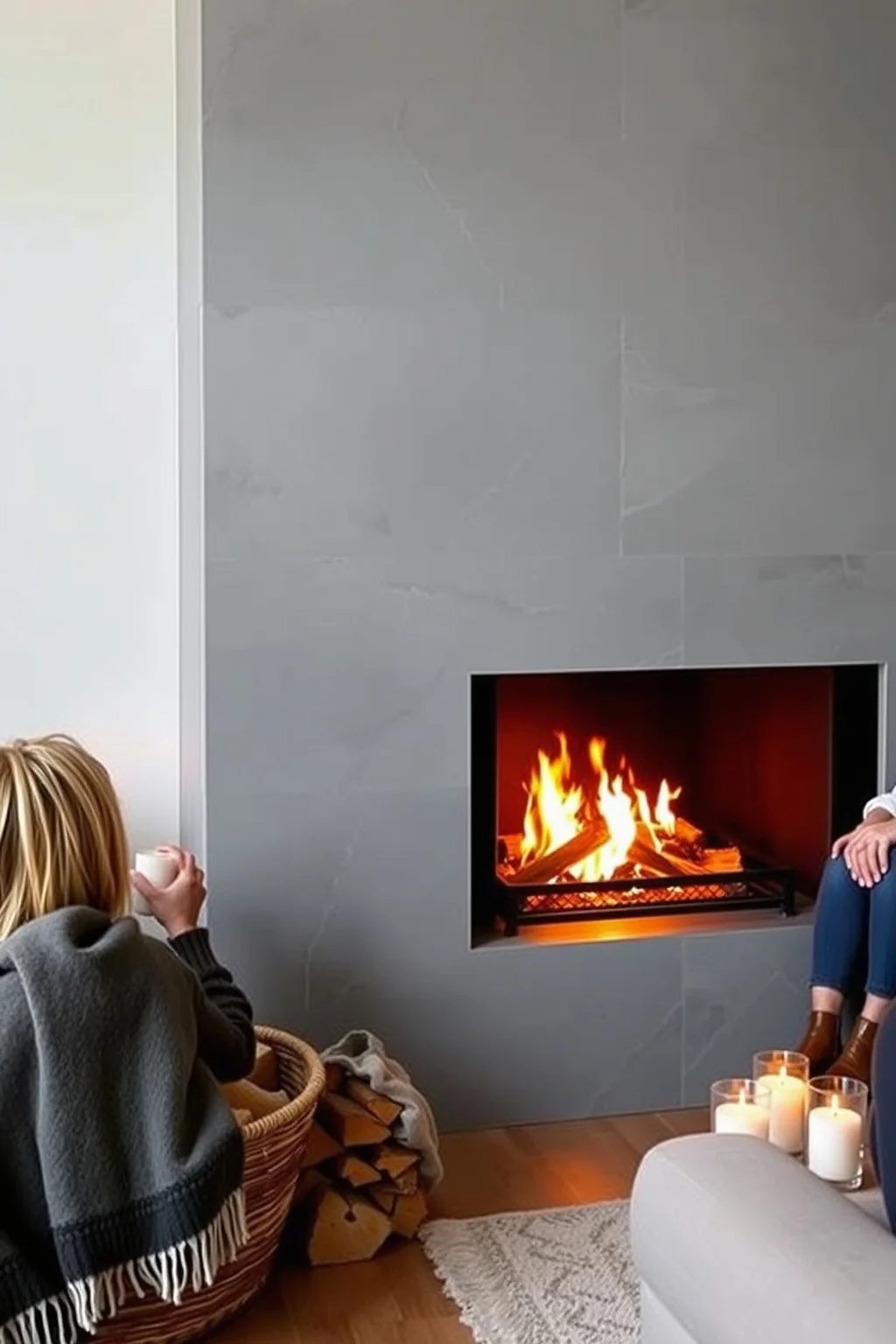 9. Gray Fireplace Surround