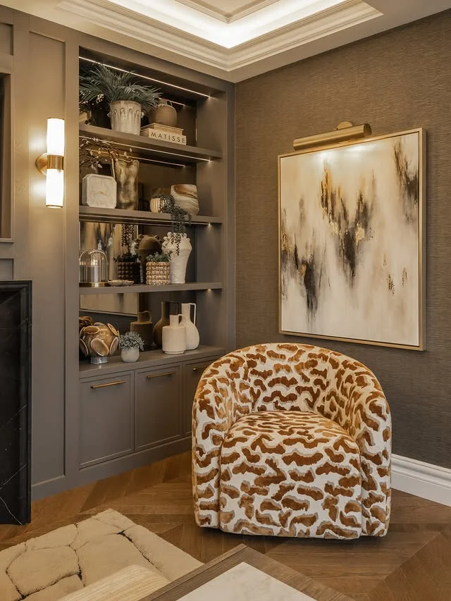 Accent chair in a living room corner